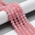 thumbnail image 2 of Baking Painted Imitation Jade Glass Bead Strands Faceted Rondelle Pink 8x6mm Hole: 1mm about 63~65pcs/strand 39~40cm, 2 of 5