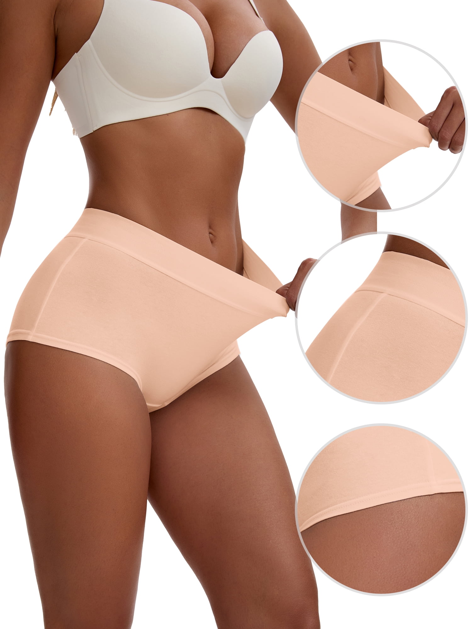 Unique Bargains Women's High Waist Tummy Control Elastic Waistband Boyshorts S Pink
