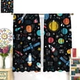 thumbnail image 2 of Outer Space Window Curtains for Kids Boys, Cartoon Galaxy Planets Theme Solar System Rocket Spaceship Print Window Drapes for Playroom Bedroom 52x84in, 2 of 7