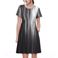 thumbnail image 1 of Balery Monochrome Abstract Lines Vestidos sueltos de manga corta para mujer, vestidos de verano 2025, vestidos casuales de corte A con vuelo., 1 of 6