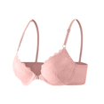 thumbnail image 4 of Gymayou Lace Bras For Women Front Closure Underwire Plunge V Neck Bra Push Up Bra Pink 85C, 4 of 4