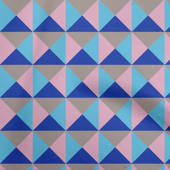 oneOone Cotton Flex Medium Blue Fabric Geometric Craft Projects Decor Fabric Printed By The Yard 40 Inch Wide