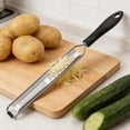 thumbnail image 3 of Cheese Grater & Zester, 15.9 inch Handheld Zester Grater, Cheese Shredding Tool, Fine Microplane Grater, Stainless Steel Blade, Kitchen Utensil Gadget for Cheese Vegetables and Garnishes, 3 of 7