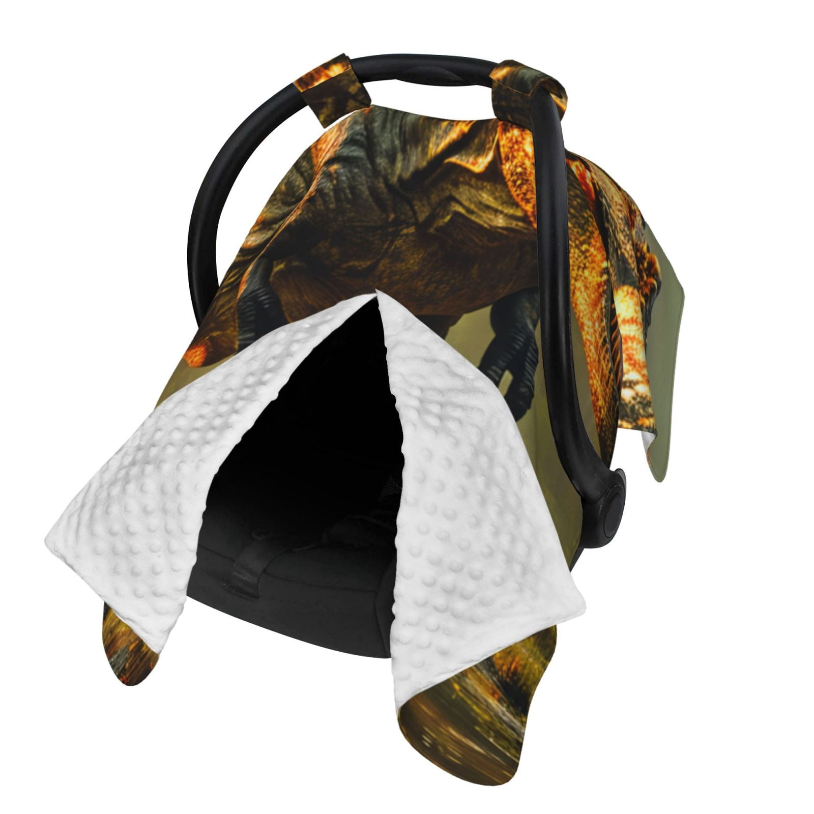 Naloa Realistic Style Forest Dinosaur Baby Car Seat Cover, Breathable Baby Carrier Cover, Multiuse Baby Carrier Cover & Nursing Breastfeeding Cover