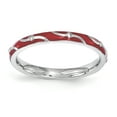 thumbnail image 1 of Bague en Argent Sterling Stackable Expressions Émail Rouge Taille 7, 1 of 3