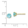 thumbnail image 5 of Auriga Fine Jewelry 14K Yellow Gold Blue Topaz Stud Earrings for Women (L-5mm, W-5mm), 5 of 6