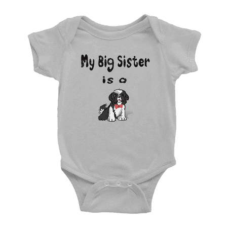 

My Big Sister Is A Shih Tzu Dog Cute Baby Romper Boy Girl Unisex