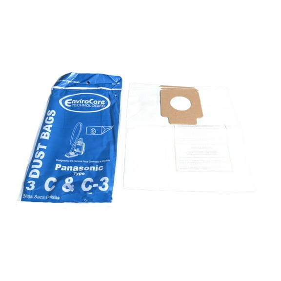 Compatible with Panasonic type C, C-3 vacuum bags Fits MC771, 772, 872 Models (3Bags) # 108SW