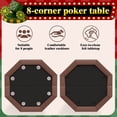 thumbnail image 6 of Foldable Octagon Poker Table for 8 Players, Casino-Style Card Table with Metal Legs, Waterproof Black Felt, Padded Armrest, Cup Holders – Perfect for Home, Parties, Brown PU Black Cloth Plastic Cup, 6 of 8