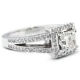 thumbnail image 2 of Women's Princess Cut Diamond Ring, Split Shank Diamond Engagement Ring, Halo Diamond Ring, Double Prong Set Diamond Ring, 925 Sterling Silver, 2.2 Ct Simulated Diamond, 2 of 5