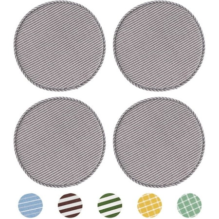 Round Stool Chair Cushions For Kitchen Dining Seat Pads With Ties 4 Pack Non Slip Pad High Chairs Bistro Bar 13 Inch Grey Stripe Canada Round Stool Chair Cushions For Kitchen, Round Seat Pads With Ties