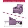thumbnail image 5 of Litbird Convertible Chair Sleeper Bed, Futon Chair Turns Into Bed, Sofa Chair for Living Room, 3 in 1, Linenette, Purple, 5 of 6