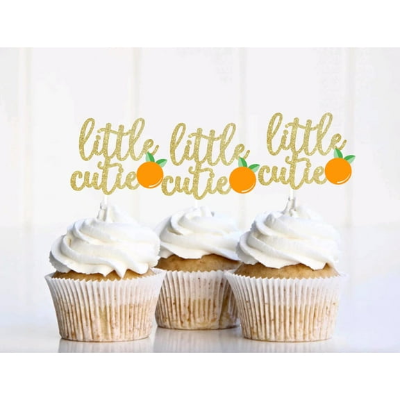 Little Cutie Cupcake Toppers, A Little Cutie Is On The Way, Little Cutie Party Decorations, Clementine Theme Baby Shower Birthday Party 12pcs