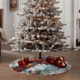 thumbnail image 5 of Salouo Red Train Hot Air Balloon Christmas Tree Skirt 48" Farmhouse Christmas Decorations Snowman Xmas Tree Skirt Tree Mat for Holiday Party Decor, 5 of 8