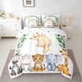 thumbnail image 2 of Feelyou Dog Pug Animal Twin Bedding Sets 7-Piece, Cartoon Cheetah Elephant Zebra Lover Bedding Comforter Set, Teens Kids Boys Girls Reversible Sheet Sets, Lightweight Room Decor, 2 of 8