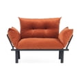thumbnail image 4 of JINS&VICO Futon Love Seats with Adjustable Backrest, 2 Seat Convertible Sofa for Living Room, Small Space, Offices, Dorm, Studio,Sofa Chair(Orange), 4 of 7