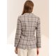 thumbnail image 5 of Blazers para mujer Chaqueta tipo blazer a cuadros con solapa con muesca Boyfriend Albaricoque claro blanco L, 5 of 6