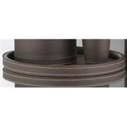 Angle View: Kraftware 68830 Stitched Brown 14 Inch Stitched Tray