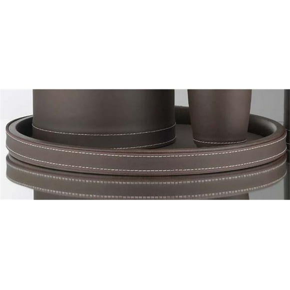 Kraftware 68830 Stitched Brown 14 Inch Stitched Tray