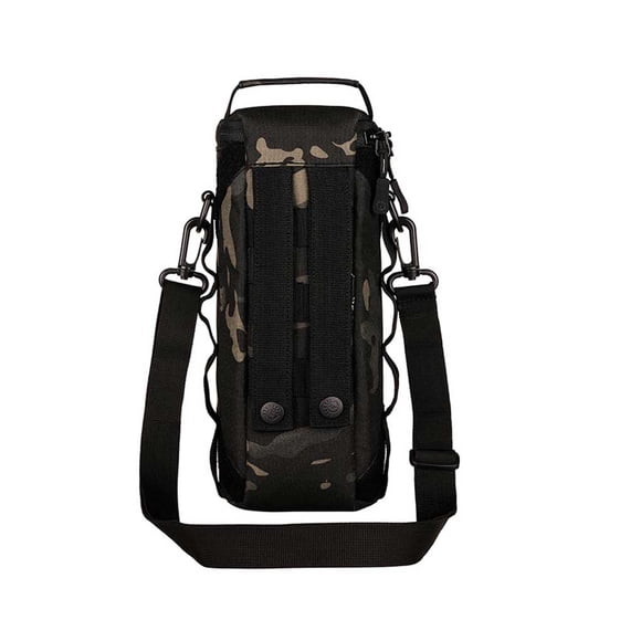 Greeniant Bolsa de agua de 1000ml para montañismo, soporte para hervidor de agua, paquete para deportes al aire libre, subpaquete de doble Escalada Negro/Camuflaje