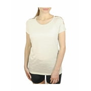 Active Life Womens Size Large Open Shoulder Top, Half Moon/White