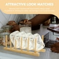 thumbnail image 2 of Plate Storage Rack Foldable Shelf Bamboo Dish Draining Racks Holder Drainer Cutlery Pot Lid, 2 of 6