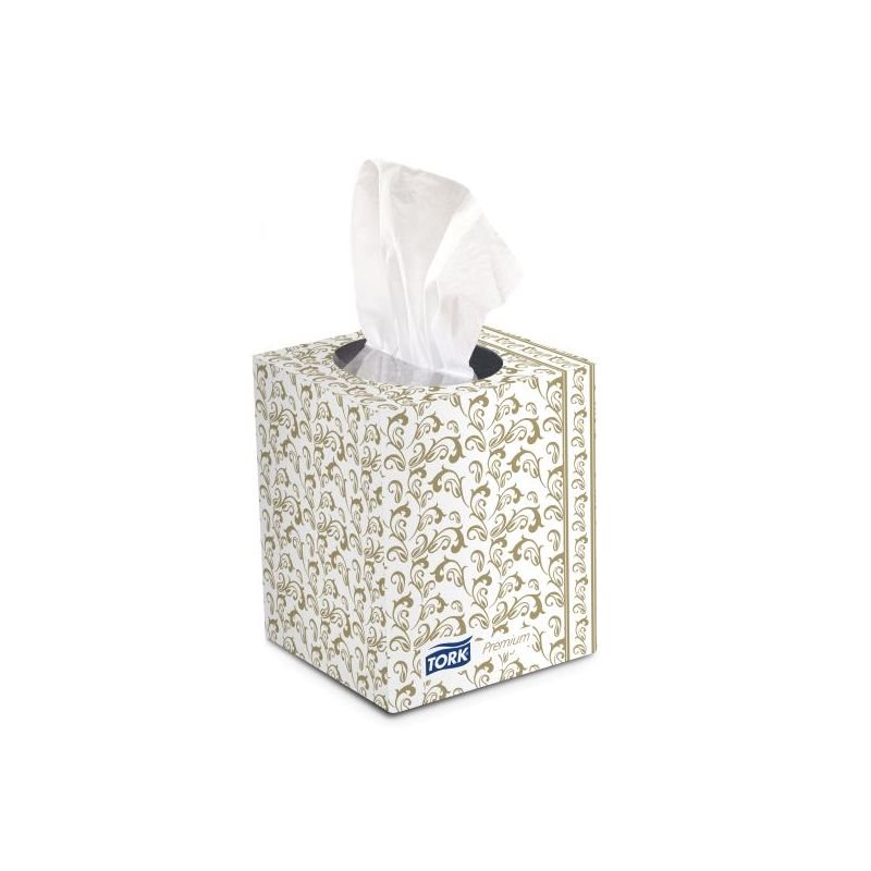 SCA Tork Premium Facial Tissue, Cube Box 2Ply, White, 8.2" x 7.9" 36