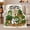 Cream, Leaf Green and Warm Brown, variant on Printed Flannel Throw Blanket Oops Plant Cart Full Duck with Gardening Wagon