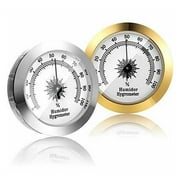 2 PCS Gold and Silver Frame 2" Analog Hygrometer for Cigar Humidor Replacemen
