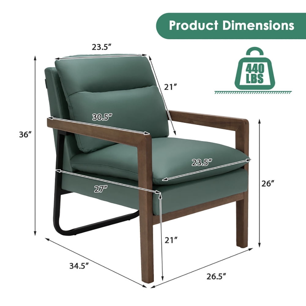 Finihen Accent Armchair, Classic Accent Armchair with Rubber Wood Legs and Armrests, for Living Room, Bedroom, Green Finihen Accent Armchair, Classic Accent Armchair with Rubber Wood Legs and Armrests, for Living Room, Bedroom, Green