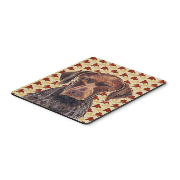 "German Shorthaired Pointer Fall Leaves Portrait Mouse Pad Hot Pad or Trivet"