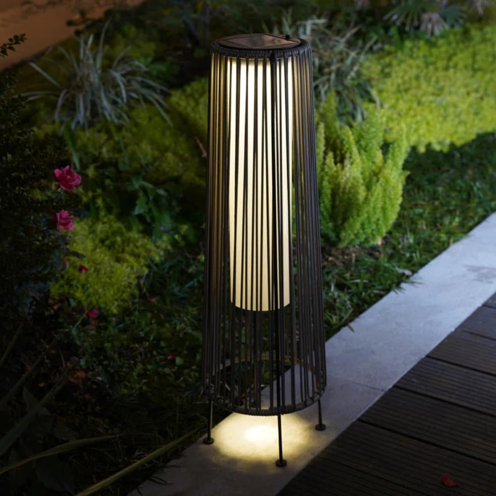 Grand Patio 2-Pack Outdoor Solar Floor Lights, All-Weather Wicker, Waterproof, Dark Brown