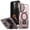 Rosegold, variant on for Samsung Galaxy A25 5G Rugged Case, Compatible with MagSafe, Heavy Duty Magnetic Miltary Drop Protection Anti-Fall Hard Metal Phone Cover with Built-in Camera Cover Stand - Navyblue