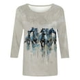thumbnail image 4 of Womens Horse Racing T-Shirts Plus Size Vintage Retro Graphic Tees Loose Fit Funny Pullover Tops, M, 4 of 5