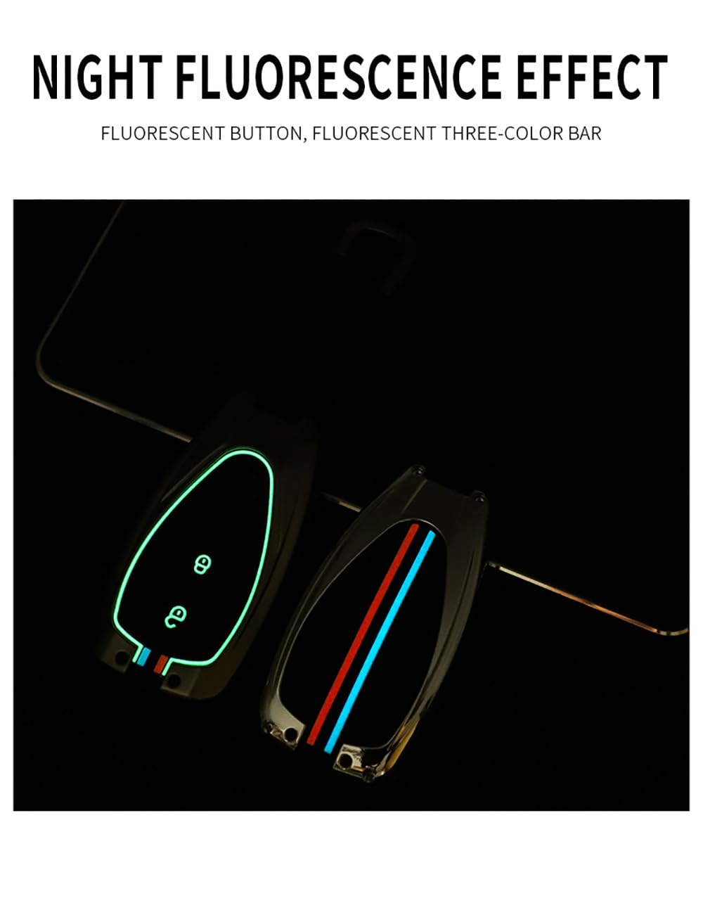 2-button Key Fob Cover Fit for Chevy Key Remote Metal Key Shell Anti-scratched Key Case Durable Car Key Holder Fit for Chevrolet Equinox Malibu Cruze Camaro Traverse Blazer Volt Bolt