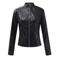 thumbnail image 4 of VEKDONE 2026 Womens Faux Leather Short Jacket Zip Up Moto Biker Slim Fit Jackets Coat Lightweight Bolero Motorcycle Outwear, 4 of 7