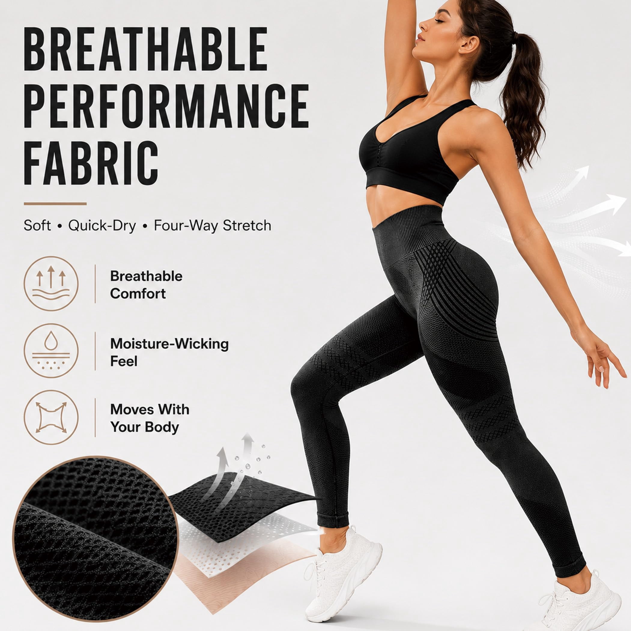 Ionix Labs 3D Anti Cellulite Leggings Compression for Women Workout Yoga