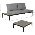 thumbnail image 5 of GRANDPATIO Outdoor Sectional Sofa Set, All-Weather Aluminum Frame Conversation Set with Cushion & Woodgrain Built-in Side Coffee Table, 4-Piece Modern Furniture Set for Poolside, Backyard, Deck, 5 of 9