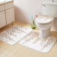 thumbnail image 4 of Brown Eucalyptus Leaves Bathroom Rugs Set Summer Farmhouses Botanical Non Slip Absorbent Soft Bath Mats 3 Piece Set with Bathroom Rug, U-Shaped Floor Mat, Toilet Seat Cover Small Size, 4 of 9