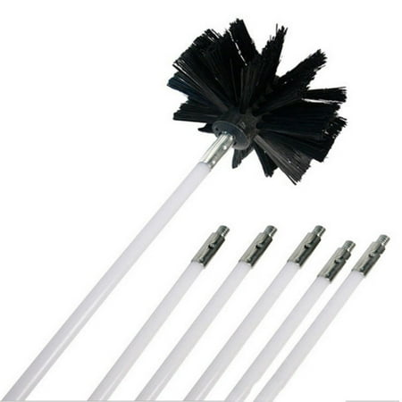 

Flexible Dryer Vent Cleaning Kit Nylon Chimney Brush Rods Kit Lint Remover Extends up to 12 Feet Synthetic Brush Head Use with or Without a Power Drill