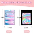 thumbnail image 2 of 100 Piezas Bolsas con Cierre Hermético, Bolsas Holográficas Hermetica, Aluminio Reutilizable con Ventana Transparente, para Almacenamiento de Alimentos, Joyas, Cosméticos (Negro + plata), 2 of 4