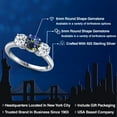 thumbnail image 2 of Gem Stone King 925 Sterling Silver Blue Mystic Topaz and White Topaz Engagement Ring for Women | 2.20 Cttw | Round 6MM | Gemstone November Birthstone | Size 7, 2 of 6
