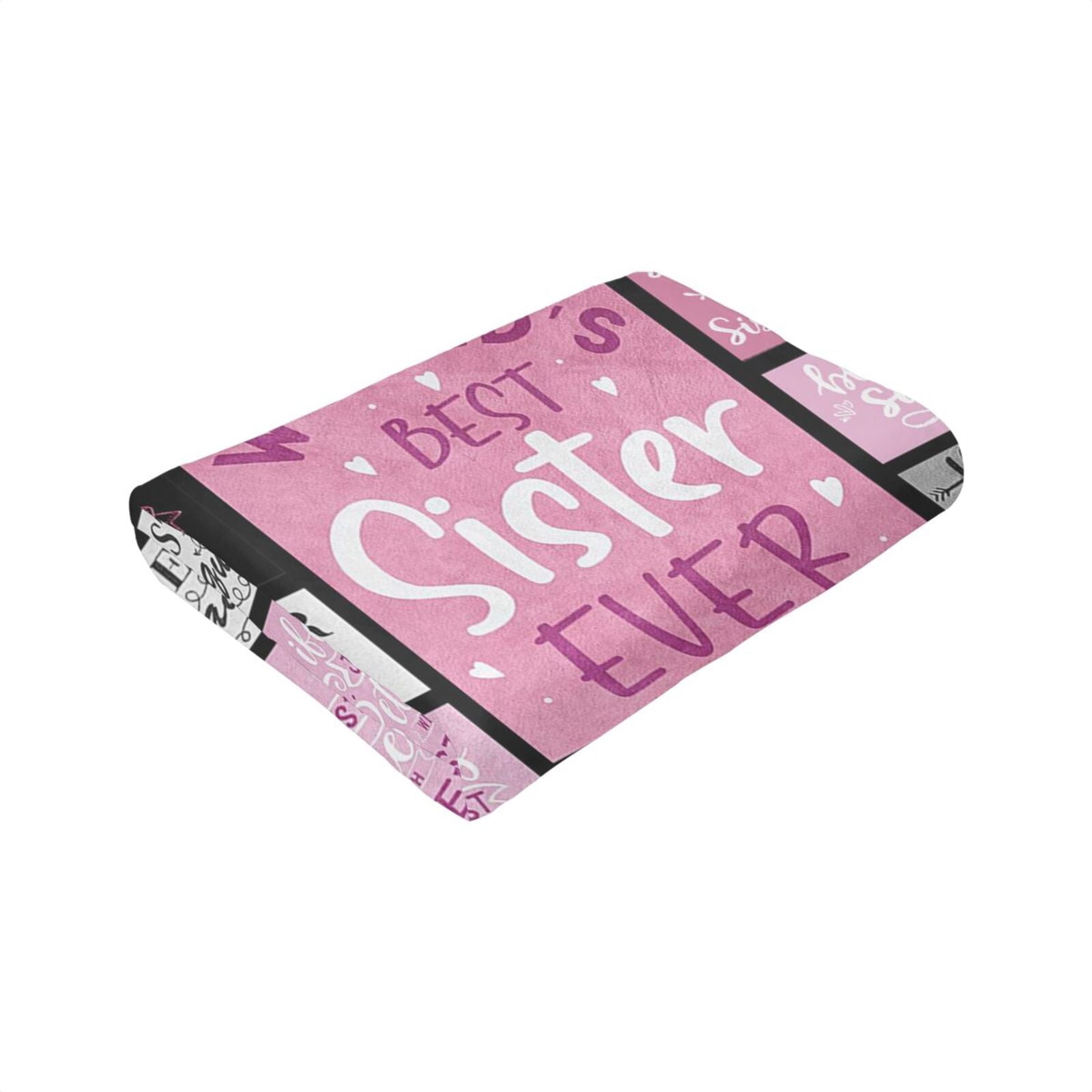 Wijzvio World Best Sister Ever Throw Blanket Soft Fuzzy Fleece Blanket For Couch Bed Living Room Decoration 50"X40"