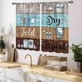 thumbnail image 2 of Laundry Room Curtians, Rustic Wash Dry Fold Repeat Laundry Quotes Rural Country Wooden Farmhouse Laundry Drapes Treatments for Kitchen Living Room Bedroom Bathroom Windows 2 Panels, 84"x63" Inch, 2 of 5