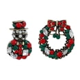 thumbnail image 4 of 2 piezas Navidad Santa Claus broche alfileres Santa Navidad fiesta favores regalo y guirnalda Yuyangstore Crystal Christmas Brooch, 4 of 5