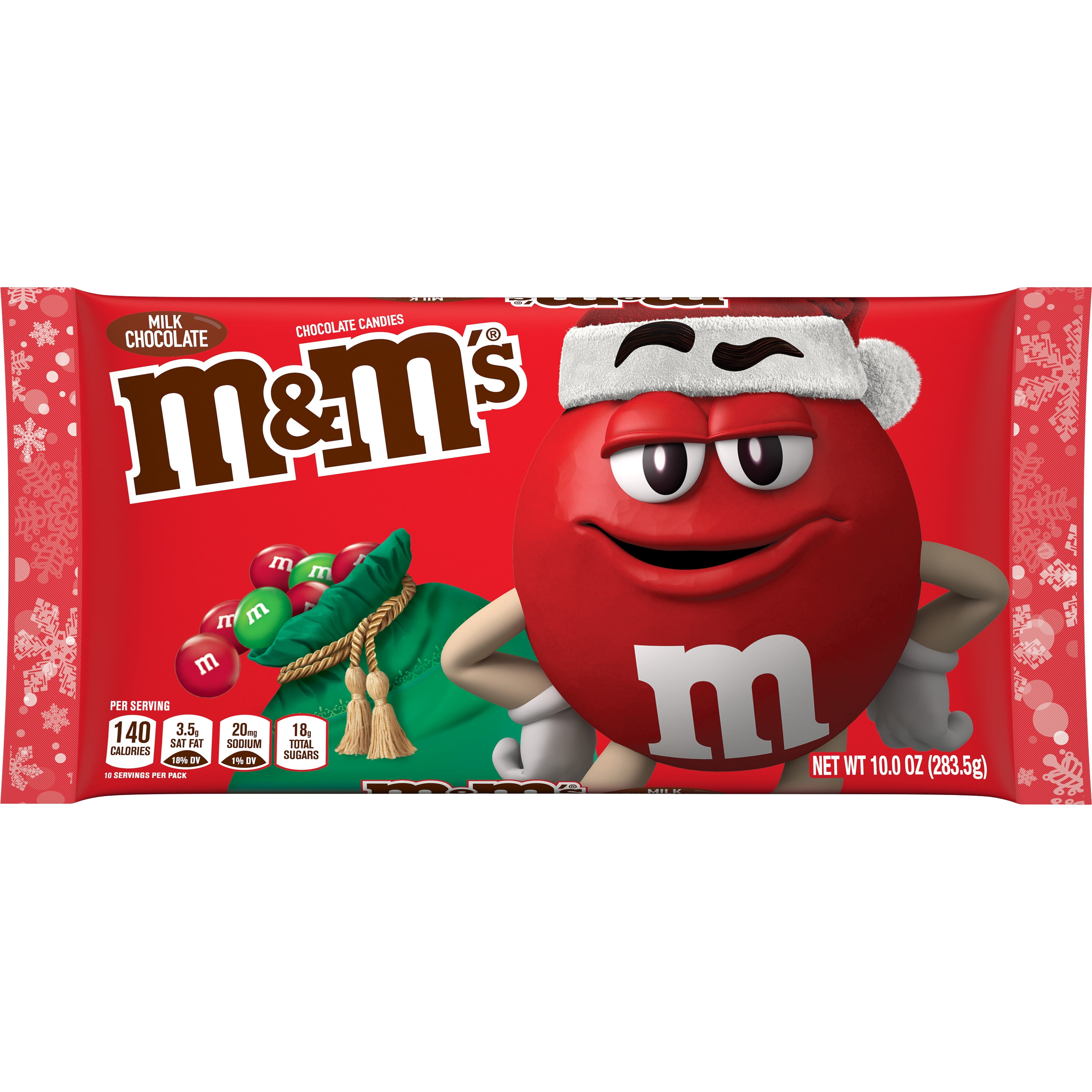 M M s Christmas Milk Chocolate Candy Bag 10 Oz Walmart