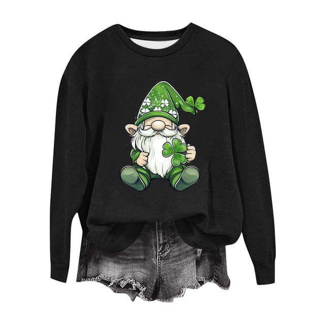 Camiseta de Manga Larga de la Mujer Grinch Navidad Impresa Casual con Detalle de la Manga Festiva, Camisetas de Navidad de Manga Larga de la Mujer