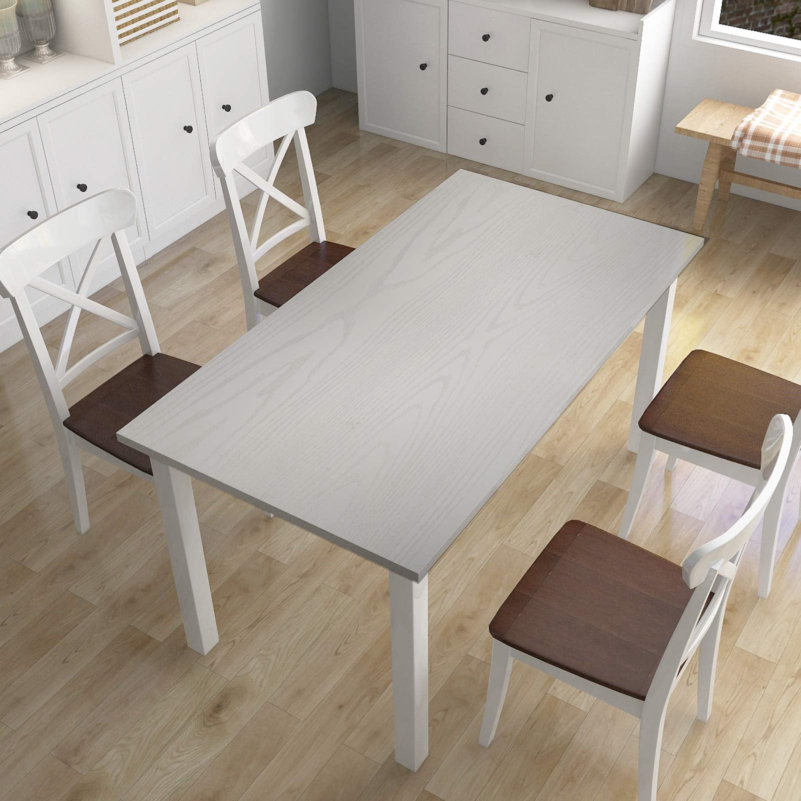White Wood Grain Contact Paper 24 X 196 In  Self-adhesive Wallpaper Peel And Stick Removable Decorative Wall Covering Vinyl Film For Shelf Liner Furniture Kitchen Cabinet Countertop Drawer