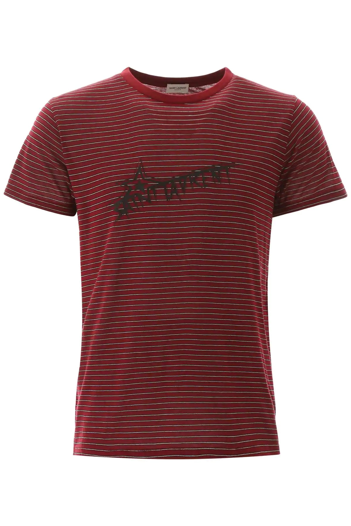 saint laurent red striped t shirt