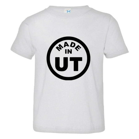 

PleaseMeTees™ Toddler From Born Made In Utah UT Logo Label Tag HQ Tee